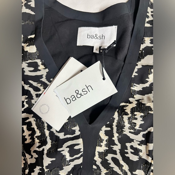 BA&SH Black and white abstract print midi dress size S. - Picture 12 of 16